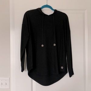Michael Kors medium black long sleeve hooded shirt pullover